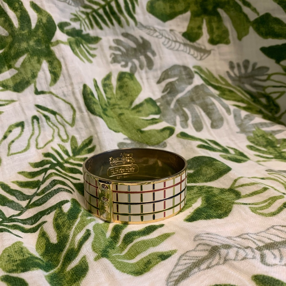 Authentic Vintage Coach Tattersall Plaid Cuff Bracelet